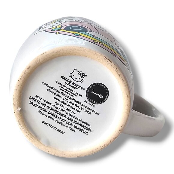 Sanrio Hello Kitty Rainbow Car Jumbo Ceramic Latte Mug, Pink, Holds 25 Ounces - Picture 6 of 6
